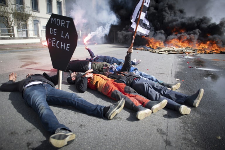 Manifestation de patrons de grands armements bretons le 30 mars 2023  à Brest (Finistère) (AFP/Archives - FRED TANNEAU)
